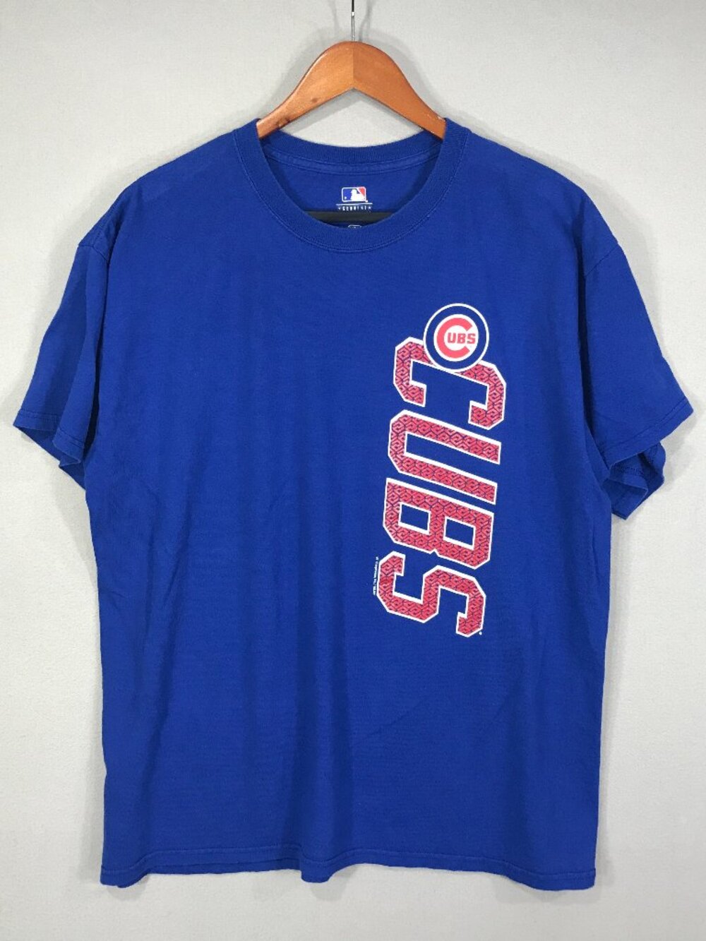 Chicago Cubs T Shirt Adult's Large Blue Logo MLB Crew Short Sleeve Tee Baseball